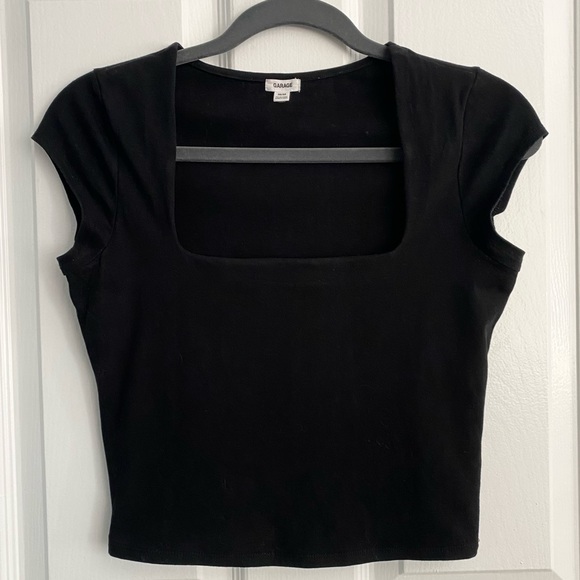 Garage Portia Square Neckline Tee, black M - Picture 4 of 8